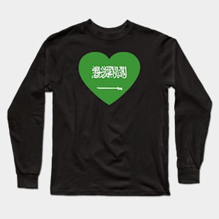 I Love Saudi Arabia // Heart-Shaped Saudi Flag Long Sleeve T-Shirt